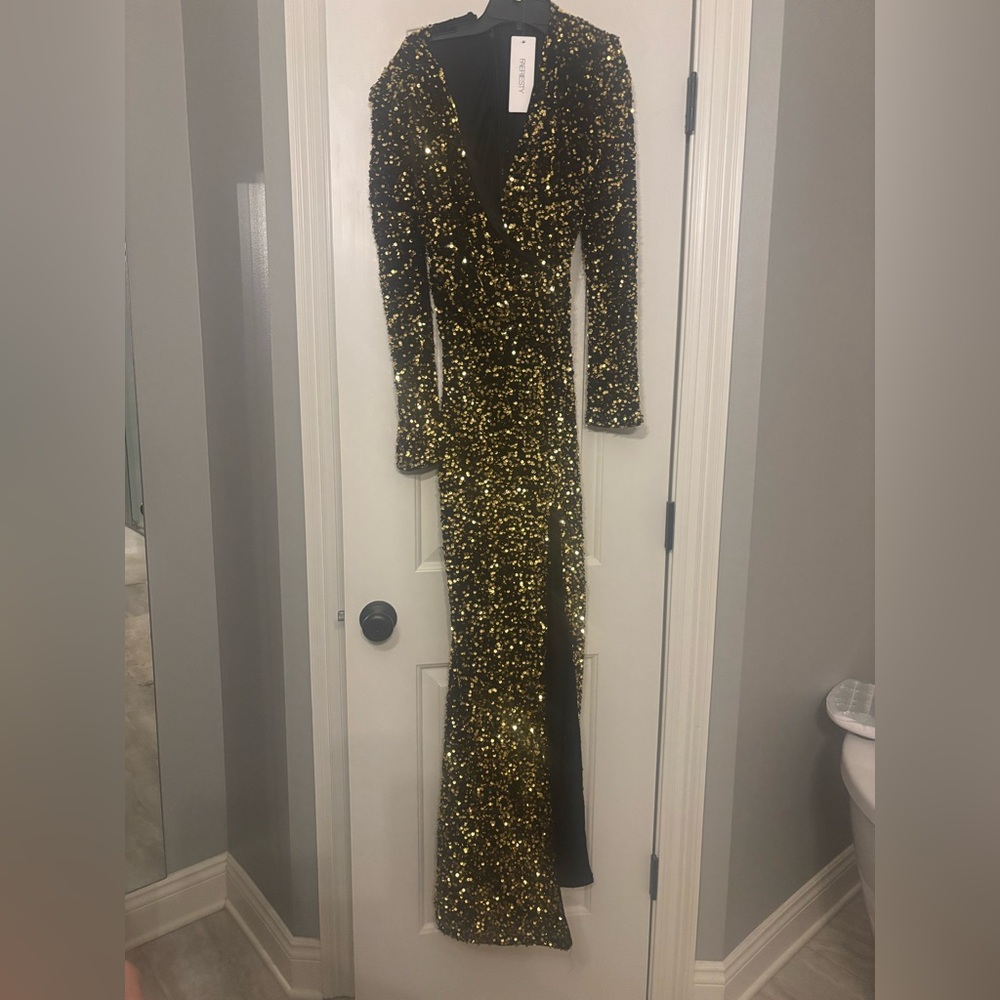 Gold Sequin Maxi Dress